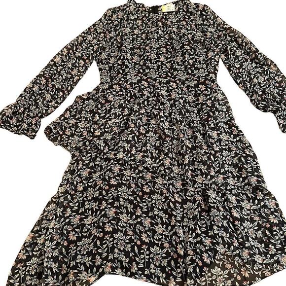 Maison Jules Women’s Fit and Flare Midi with Asymmetrical Ruffle and Hem Size 4 - Picture 5 of 9